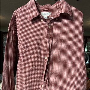J. Crew Men's Burgundy Plaid Shirt